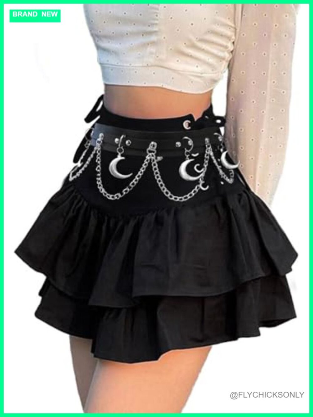 Gothic Lace Up Mini Skirt with Side Lacing Punk Rock Kawaii Skirts